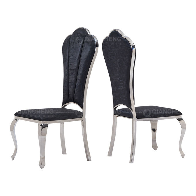 PU Cushion Black Metal Dining Room Chairs 9.2kg Light And Comfortable