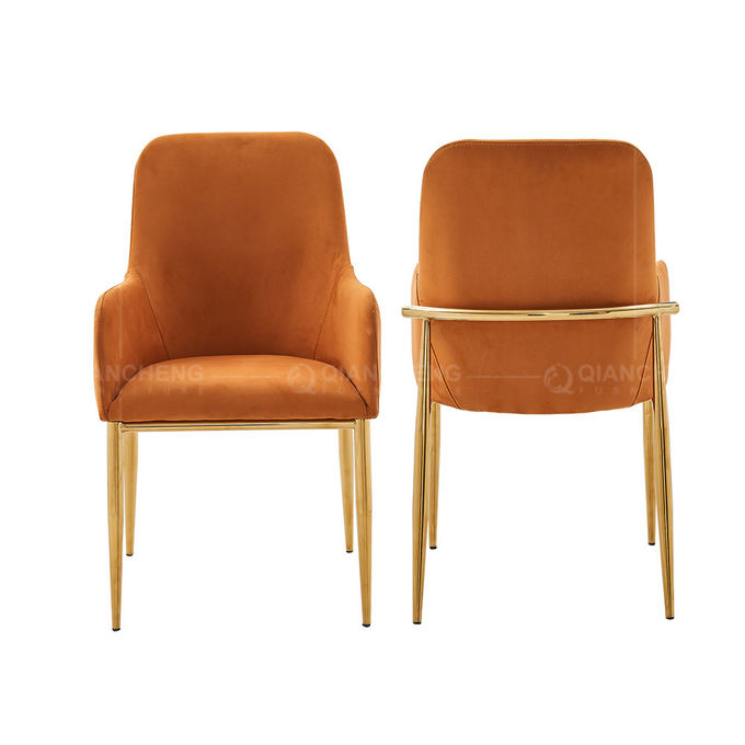 European Style SS Dining Chairs 56x62x93cm With Comfortable Fabric