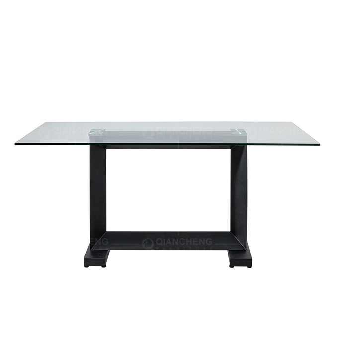 Metal Table Civil Furniture Tempered Glass Dining Table