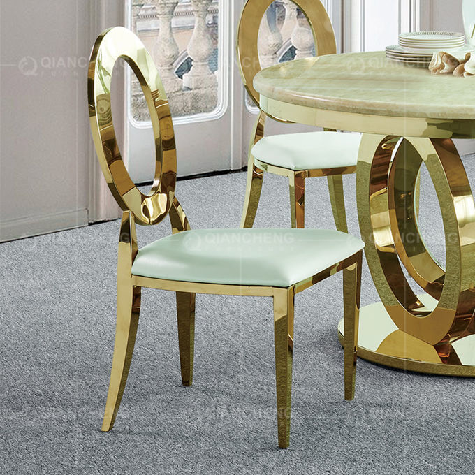Stackable 47x59x94cm Hotel Banquet Chairs Stainless Steel Wedding Chairs