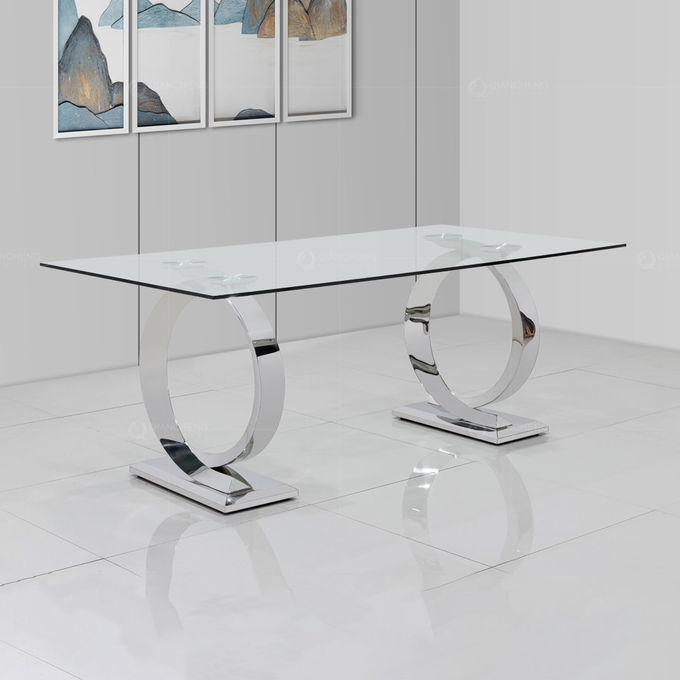 High Gloss 8 Seater Glass Dining Room Furniture Dinning Table Set