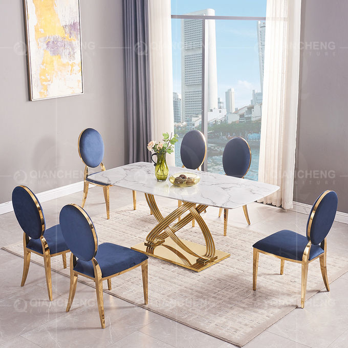 180x90x75cm Luxury White Dining Table Smooth Touch Rectangle Marble Table
