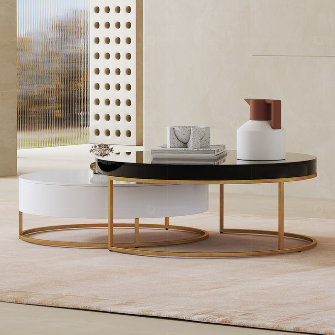 0.91m3 SS Coffee Table Sturdy Wood Top Home Tea Table