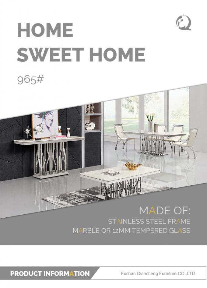 160x45x85cm 0.3cbm Stainless Steel Console Table With Marble Top 20mm