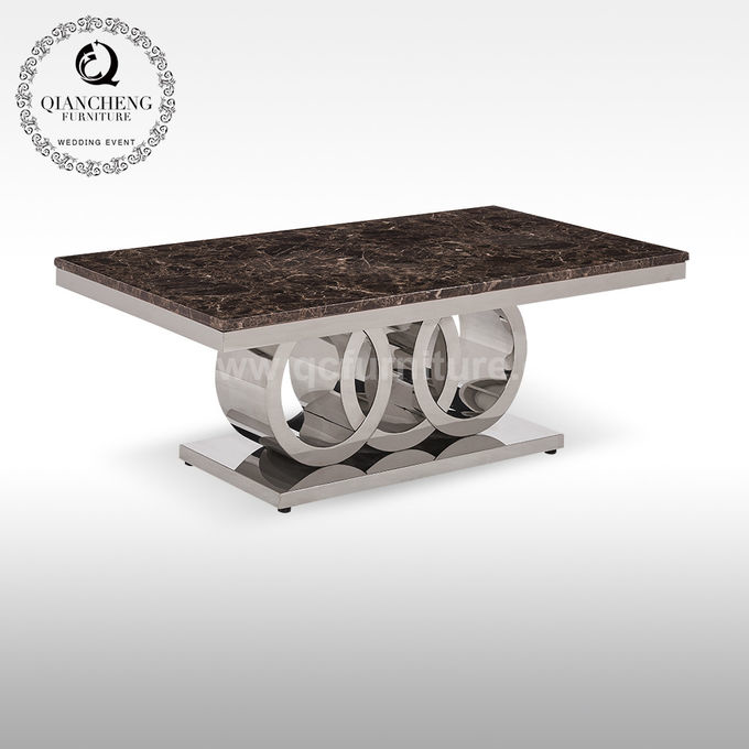130x70x45cm SS Coffee Table 20mm Marble Top Living Room Tables