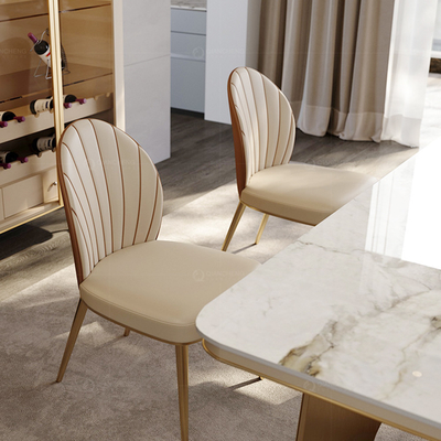 Wholesale luxury scandinavian tufted ss steel gold dining chairs