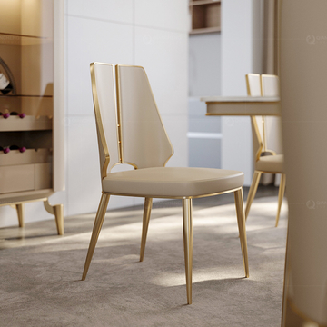 Foshan ss steel furniture new design leather covers dining chairs set