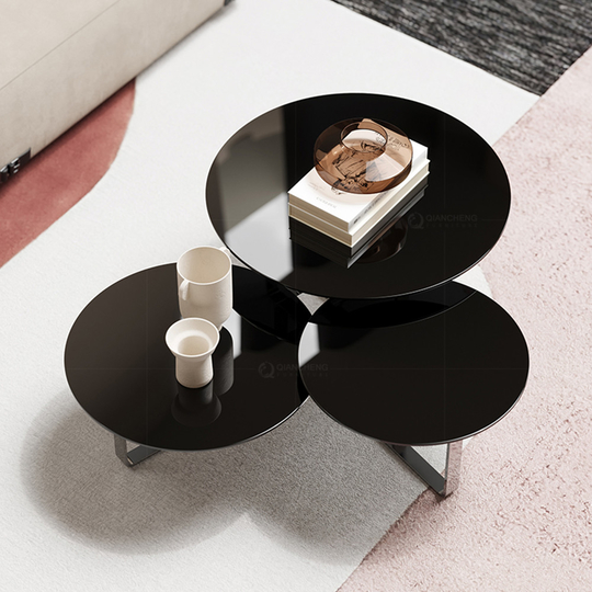 Three Comnbined SS Coffee Table Artificial Marble Home Furniture