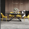 Carbon Steel Leg Marble Stone Top Dining Tables For Bedroom