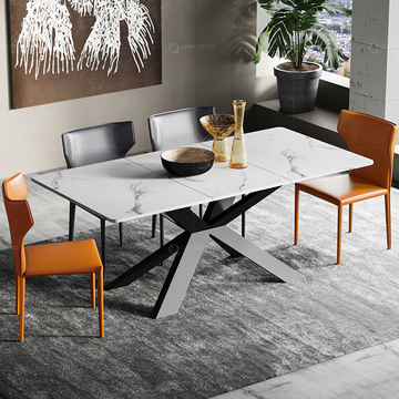 OEM 150*75cm SS Dining Tables Marble Dinning Chairs