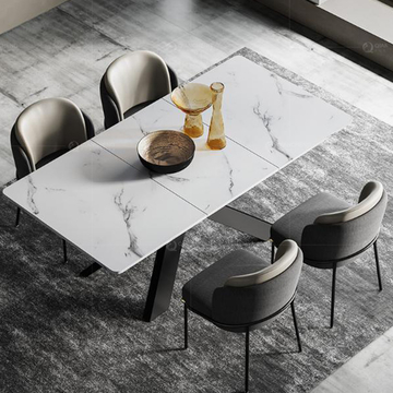 OEM 150*75cm SS Dining Tables Marble Dinning Chairs