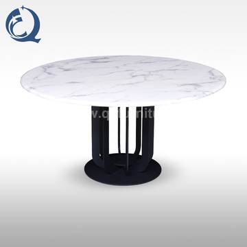 Metal frame Round 150cm Dining Table Sintered Stone Top for dining room