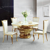 Modern Round Dia 160x77cm SS Dining Tables Fixed white MDF Top