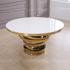 Modern Round Dia 160x77cm SS Dining Tables Fixed white MDF Top