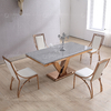 Rose Gold 180x90x75cm SS Dining Tables Durable Marble Dining Room Table