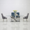 Rose Gold 180x90x75cm SS Dining Tables Durable Marble Dining Room Table