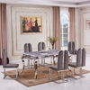 Silvery Legs Luxury Marble Dining Table 60inchx36inchx30inch Italian Modern Style