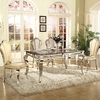 Silvery Legs Luxury Marble Dining Table 60inchx36inchx30inch Italian Modern Style