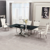 High Gloss 0.45CBM SS Dining Tables Set X Shape Mirror Metal Base