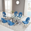 12mm Glass Top SS Dining Tables 6 Seater Home Furniture For Dining Room