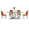 12mm Glass Top SS Dining Tables 6 Seater Home Furniture For Dining Room