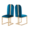 OEM 44x50x103cm Modern Velvet Dining Chairs With Stainless Steel Legs