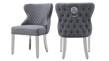 Europe 0.16CBM SS Dining Chairs Modern Fabric Sponge Filler