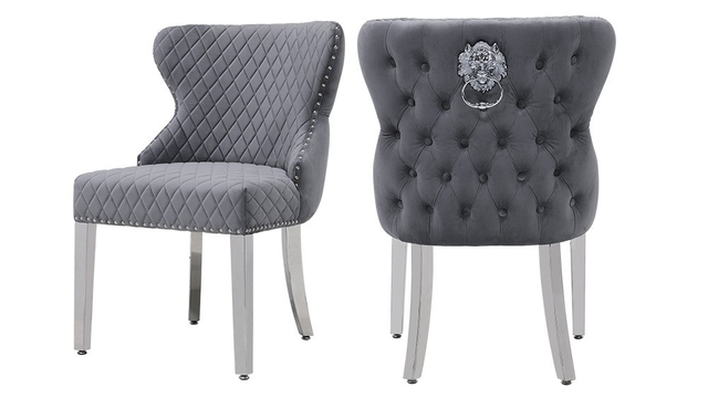 Europe 0.16CBM SS Dining Chairs Modern Fabric Sponge Filler