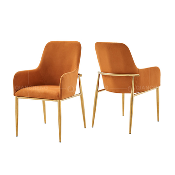 European Style SS Dining Chairs 56x62x93cm With Comfortable Fabric