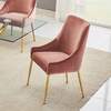 54*64*93cm Luxury Dining Room Chairs Golden Stainless Steel Metal Legs