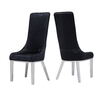 Mirror Silver 122cm SS Dining Chairs PU Black High Back Dining Chairs Mirror Silver 122cm SS Dining Chairs PU Black High Back Dining Chairs
