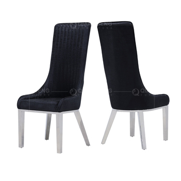 Mirror Silver 122cm SS Dining Chairs PU Black High Back Dining Chairs