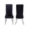 Mirror Silver 122cm SS Dining Chairs PU Black High Back Dining Chairs Mirror Silver 122cm SS Dining Chairs PU Black High Back Dining Chairs