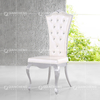 White Modern Crystal PU Leather Dining Chairs 10.5kg 201 Stainless Steel frame White Modern Crystal PU Leather Dining Chairs 10.5kg 201 Stainless Steel frame