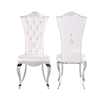 White Modern Crystal PU Leather Dining Chairs 10.5kg 201 Stainless Steel frame White Modern Crystal PU Leather Dining Chairs 10.5kg 201 Stainless Steel frame