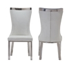 Luxury Chrome SS Dining Chairs softness Upholstered Dining Room Chair