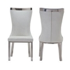 Luxury Chrome SS Dining Chairs softness Upholstered Dining Room Chair