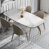 Customized luxury artifical marble steel furniture dining room table
