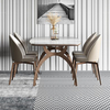 Customized luxury artifical marble steel furniture dining room table