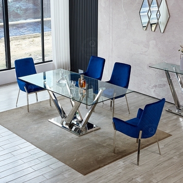 NO Folded OEM Velvet Dining Room Chairs Stainless Steel Metal Legs Dining Chairs