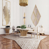 Faux Marble Luxury Modern Round Accent Dining Table For 6 people
