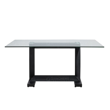 Metal Table Civil Furniture Tempered Glass Dining Table