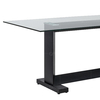Metal Table Civil Furniture Tempered Glass Dining Table