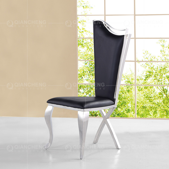 54x49x117cm Modern SS Dining Chairs With Black Velvet High Backrest