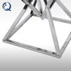 0.54m3/pc Tempered Glass Dining Table Stainless Steel DIA130 CM Round In Chrome