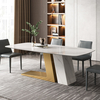 OEM Luxury Marble Dining Table Gold Metal Base Living Room Furniture