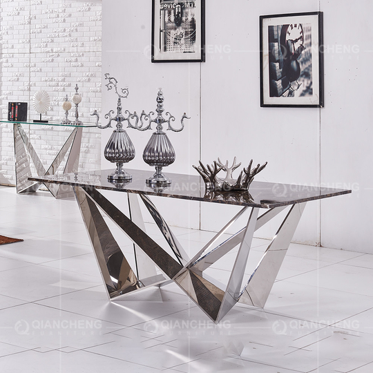 Three Parts 2 Layper SS Coffee Table With Metal Frame 0.90CBM