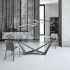 78x40x30inch Tempered Glass Dining Table Luxury Room Furniture