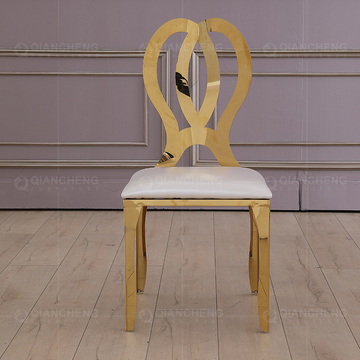 Upholstered 48x53x91cm SS Dining Chairs Mirror Polished For Party Event Wedding