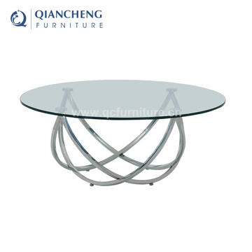 12mm tempere glass SS Coffee table with mirror gold stainless steel leg for living room furniture